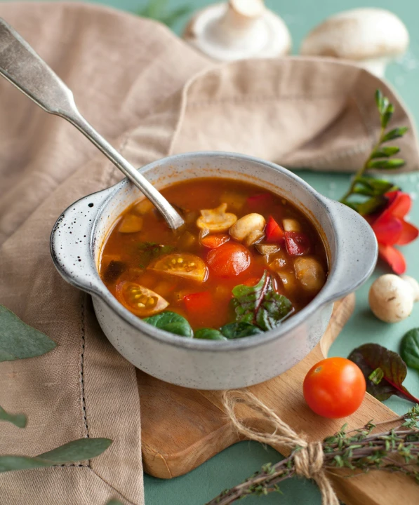 Rustic Vegetable Soup with Fresh Herbs
